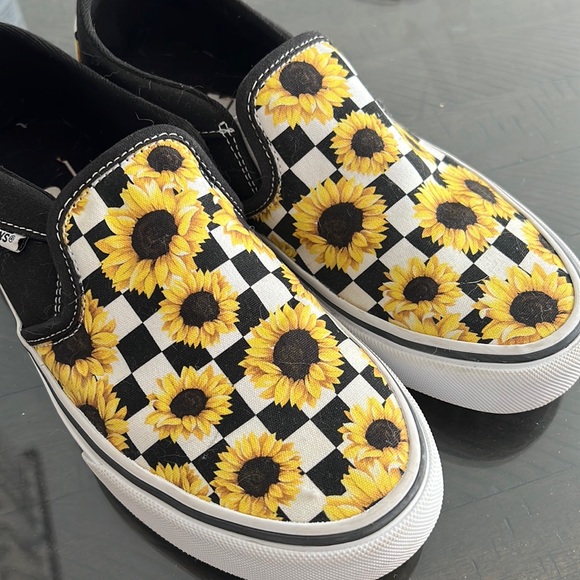 Vans Shoes Vans Asher Sunflower Checkerboard Size 7 Womens Slip On